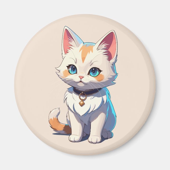Íman Kawaii Kitten com Feline Charm (Frente)