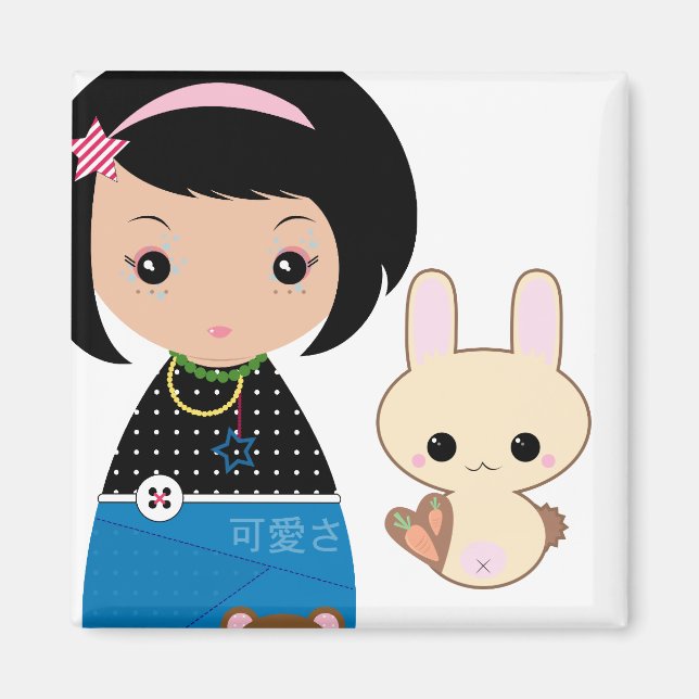 Íman Kawaii Kokeshi Magnet (Frente)