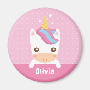Íman Kawaii Little Unicorn Girls Personalizadas Magnet