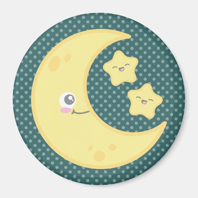 Íman Kawaii Moon e Stars Magnet (Frente)