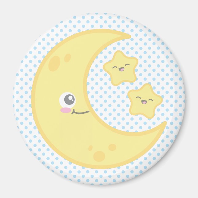 Íman Kawaii Moon e Stars Magnet (Frente)