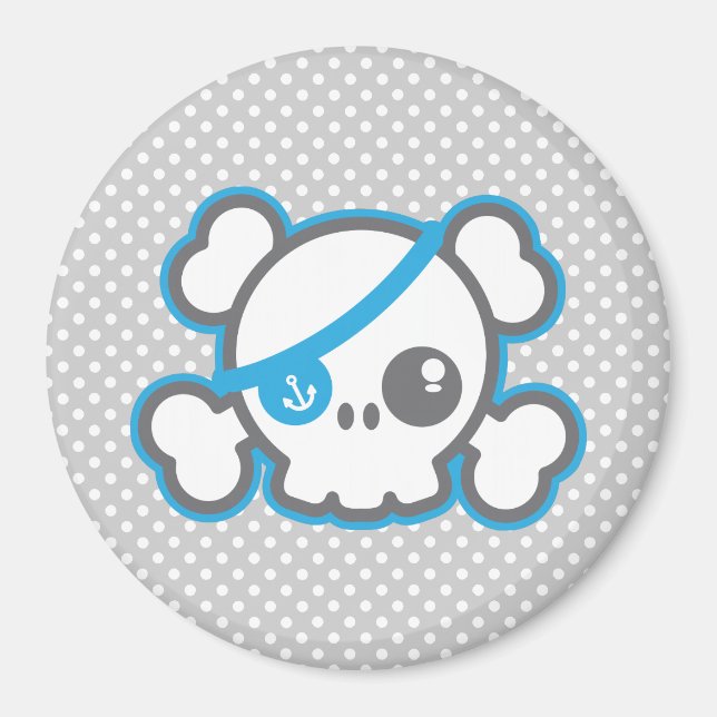 Íman Kawaii Pirate Skull Magnet (Frente)