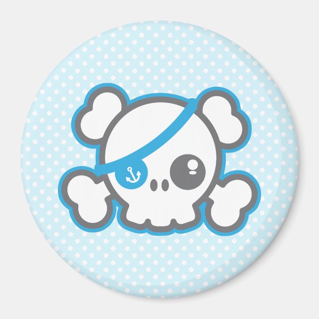 Íman Kawaii Pirate Skull Magnet (Frente)