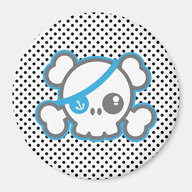 Íman Kawaii Pirate Skull Magnet (Frente)