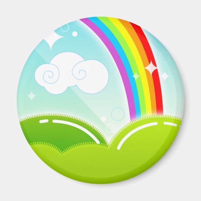 Íman Kawaii Rainbow e Cloud Cute Magnet (Frente)
