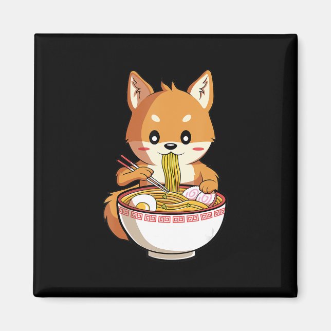Íman Kawaii ramen shiba inu | presente de amante de mac (Frente)