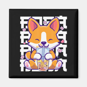 Íman Kawaii Shiba Inu Dog Bubble Tea Boba Anime Gifts G