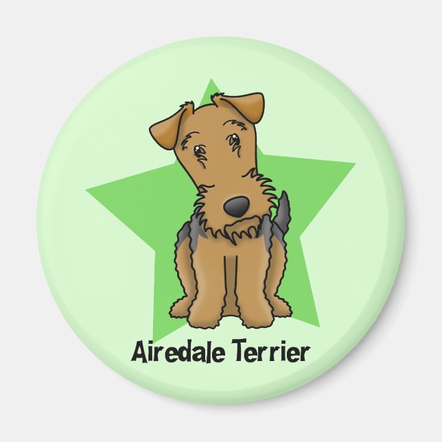 Íman Kawaii Star Airedale Terrier (Frente)