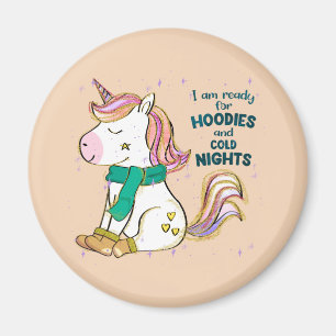 Íman Kawaii Unicorn Inverno e Hoodies