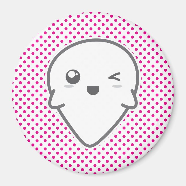 Íman Kawaii Winking Ghost Magnet (Frente)