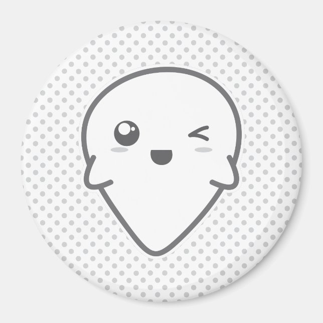 Íman Kawaii Winking Ghost Magnet (Frente)