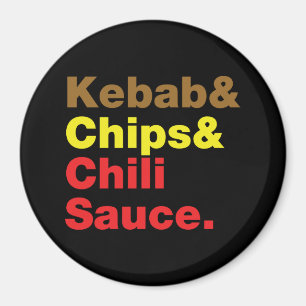 Íman Kebab e Chips e Molho Chili.