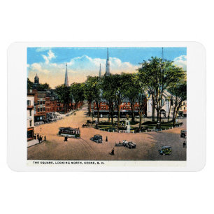 Íman KEENE NH Town Square View, Cartão-postal de 1922