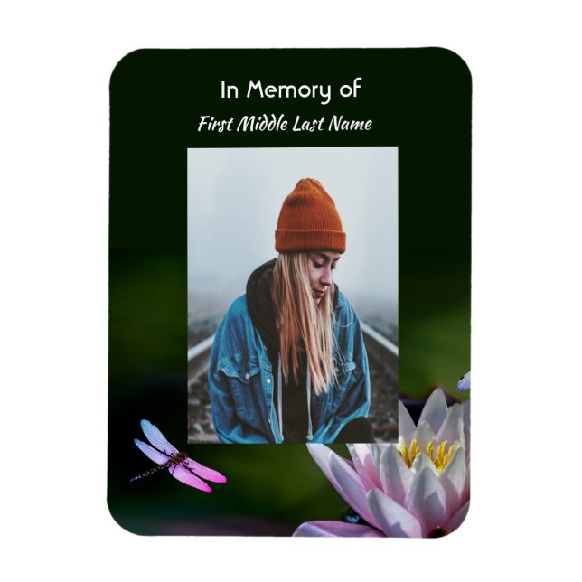 Íman Keepsaara Memorial Dragonfly Lotus Flower (Vertical)