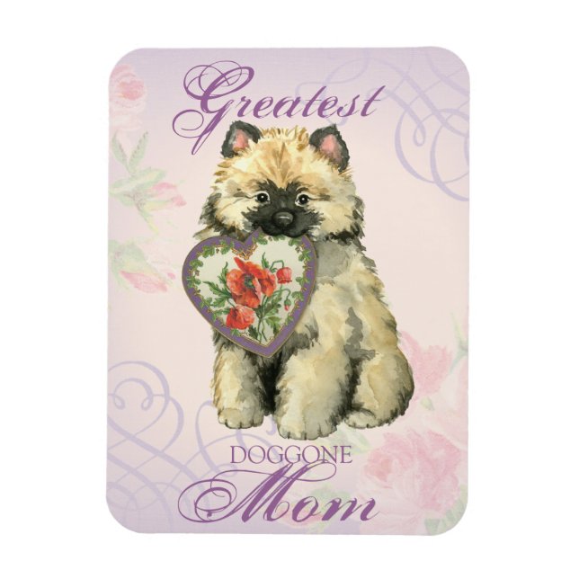 Íman Keeshond Heart Mãe (Vertical)