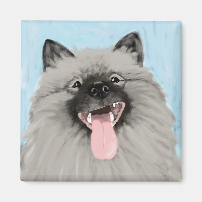 Íman Keeshond sorridente (Frente)