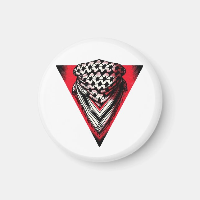 Íman Keffiyeh do Triângulo Vermelho Invertido (Frente)