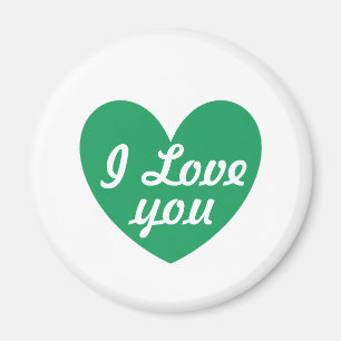Íman Kelly Green Polka Hearts em branco