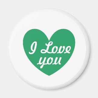 Íman Kelly Green Polka Hearts em branco