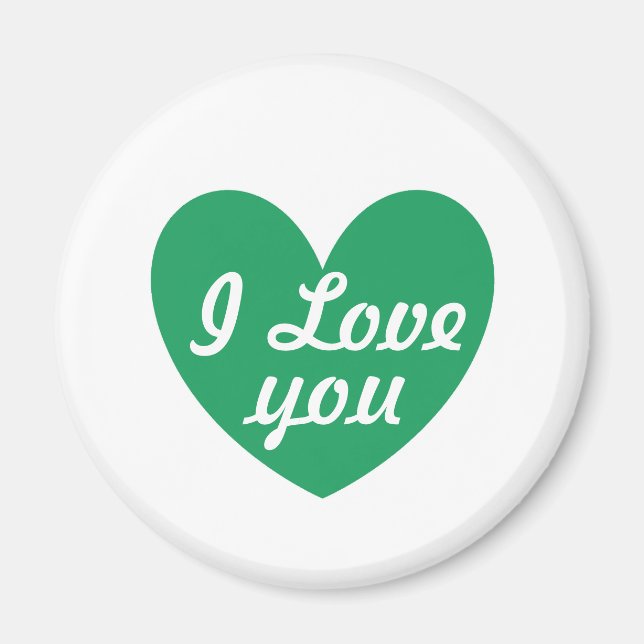 Íman Kelly Green Polka Hearts em branco (Frente)