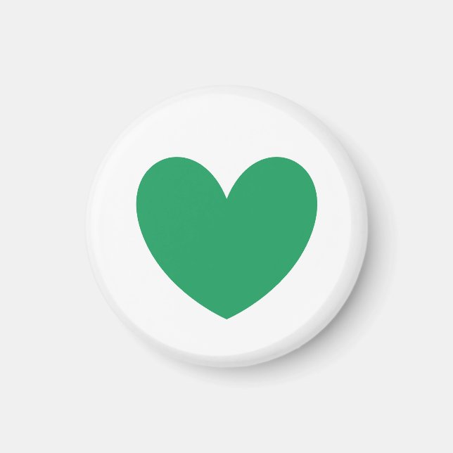 Íman Kelly Green Polka Hearts em branco (Frente)