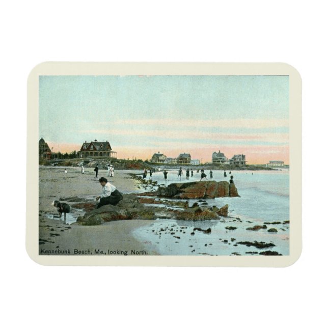 Íman Kennebunk Beach, Maine 1915 Vintage Style (Horizontal)