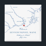 Íman Kennebunkport Maine Map Weding Favor<br><div class="desc">Encomenda rápida e fácil! Estes magnatas do mapa Kennebunkport, Maine são a forma perfeita de dizer "Bem-vindos ao Maine!" a convidados fora da cidade com boas-vindas, ou personalizá-los para a sua festa de casamento. Mova o coração clicando em "Editar usando a ferramenta design" em "Personalizar". Quer você esteja casando em...</div>