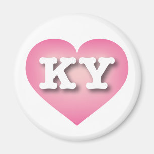 Íman Kentucky Pink Fade Heart - Eu amo KY