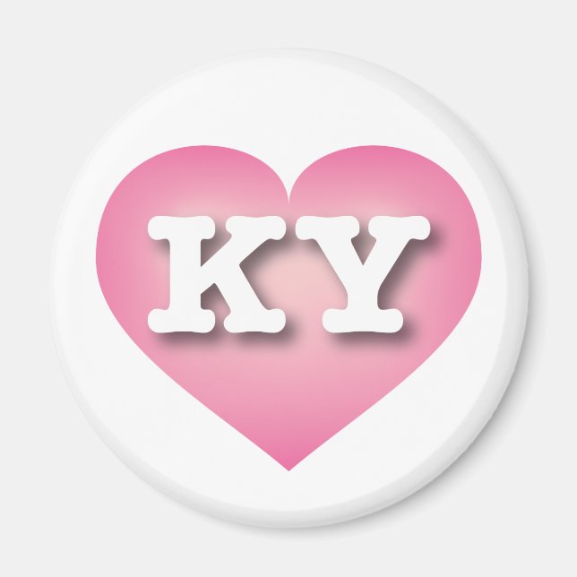 Íman Kentucky Pink Fade Heart - Eu amo KY (Frente)