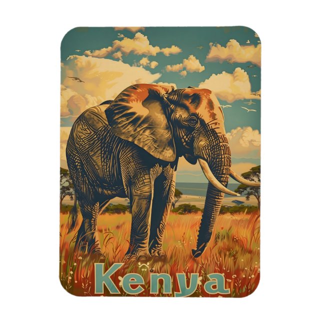 Íman Kenya Elephant Vintage (Vertical)