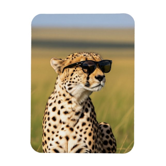Íman Kenya Masai Mara Cheetah com óculos de sol (Vertical)