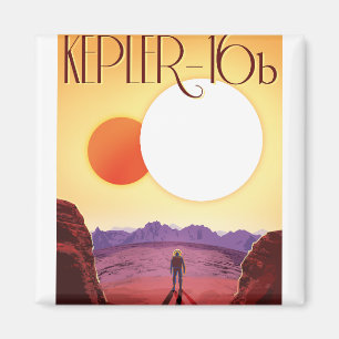 Íman Kepler-16b: Pôr do Sol Binário Espacial em Arte