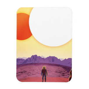 Íman Kepler-16b: Pôr do Sol Binário Espacial em Arte