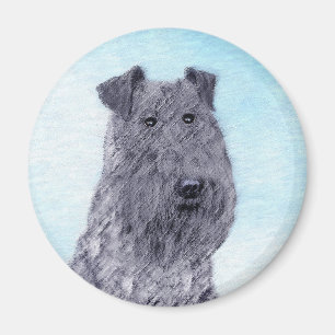 Íman Kerry Blue Terrier pintando uma pintura cãozinha