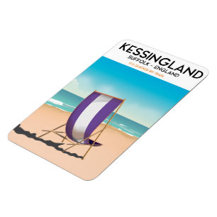 Íman Kessingland, poster de viagens de praia Suffolk En