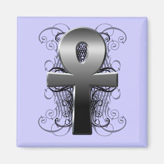 Íman "Key of Life (Ankh)" em Chrome Magnet (Frente)
