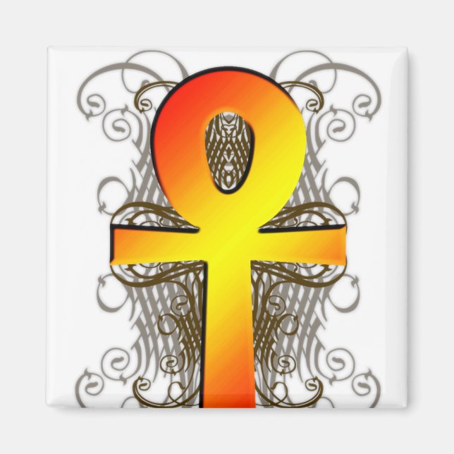 Íman "Key of Life (Ankh)" em Dourado Magnet (Frente)