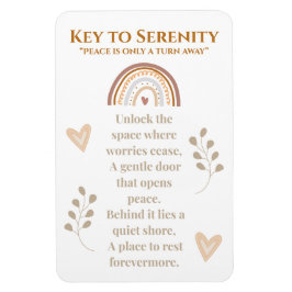 Íman Key to Serenity Magnet - Design de Poema Inspiraci