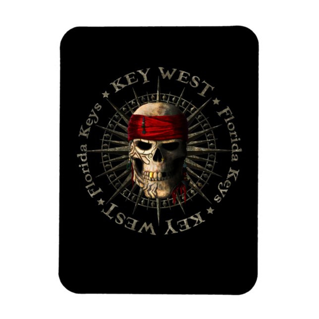 Íman Key West Florida Pirate Skull (Vertical)