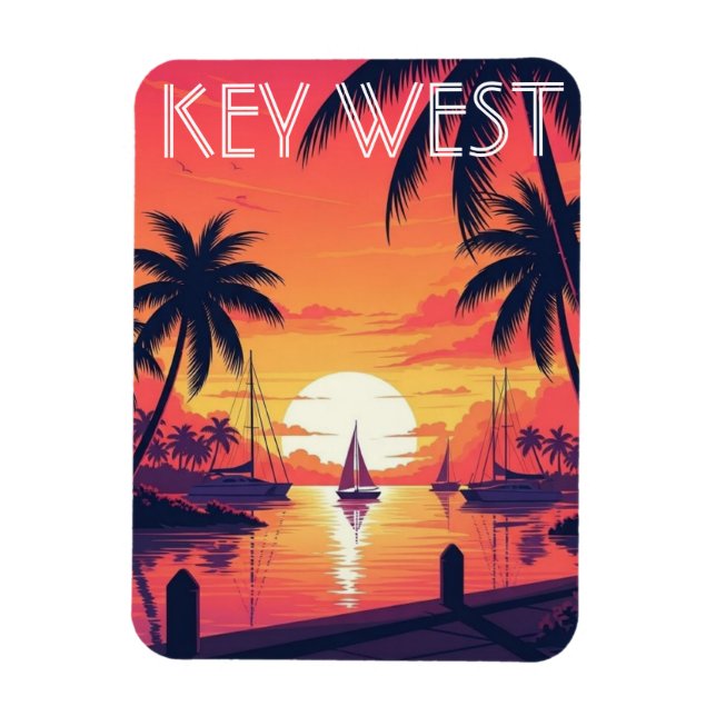 Íman Key West Florida Postcard (Vertical)