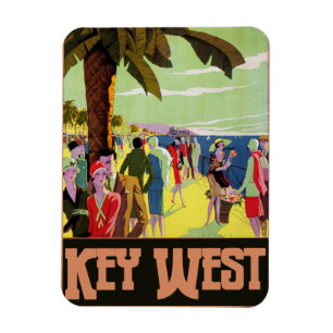 Íman Key West Florida Viagem Vintage Trabalho de arte