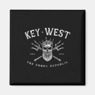 Íman Key West Flórida Vintage Poseidon República Conch