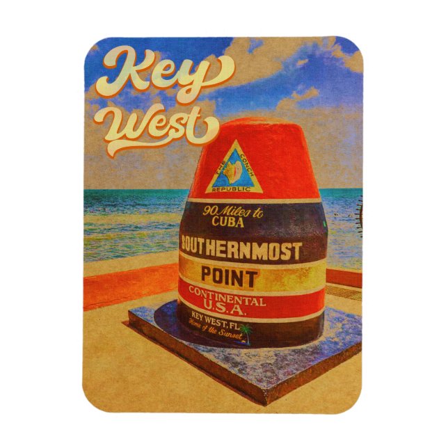 Íman Key West Island Palm Tree Beach Souvenir (Vertical)