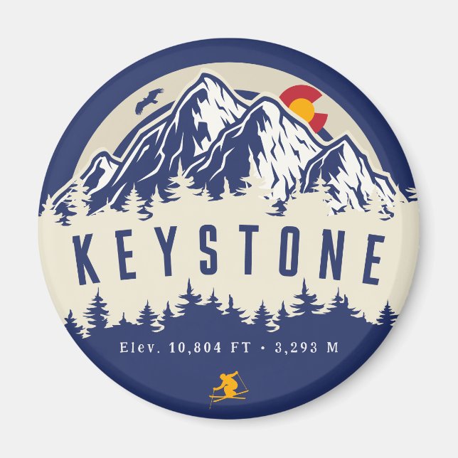 Íman Keystone Colorado Flag Mountain Souvenir (Frente)