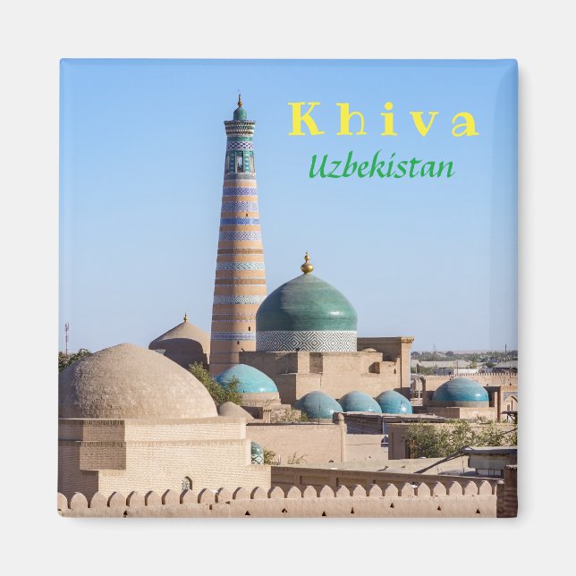 Íman Khiva, Uzbequistão - Islam Khodja Minaret e mesqui (Frente)