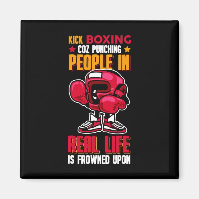 Íman Kick Boxing Soco Com as Pessoas Desaprovado  (Frente)
