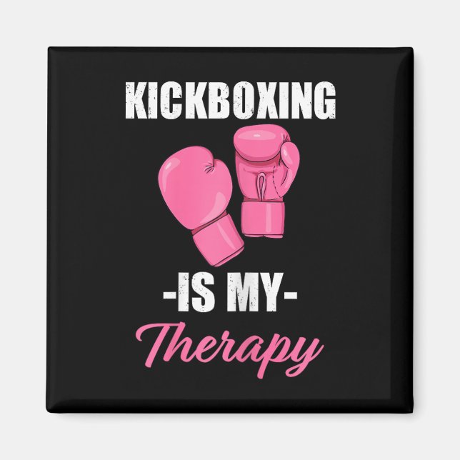 Íman Kickboxing Feminino é Minha Terapia Ótimo Presente (Frente)