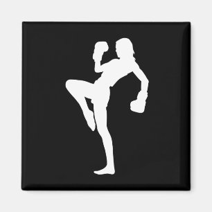 Íman Kickboxing Feminino É Silhueta De Design Marcante