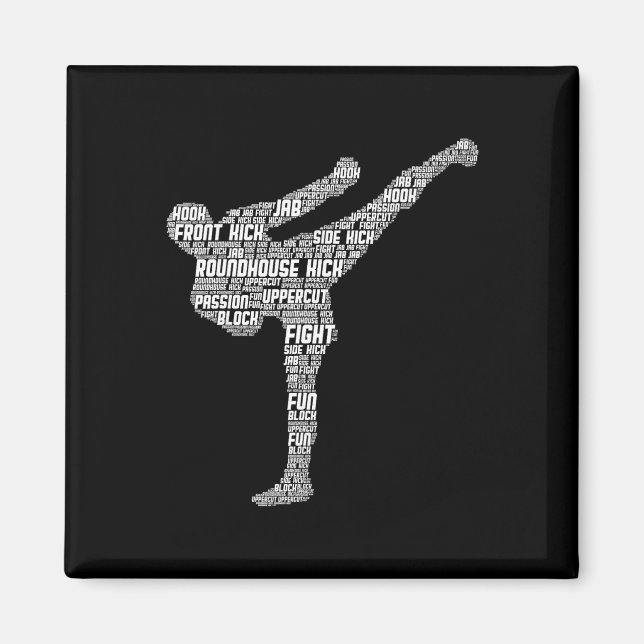 Íman Kickboxing Kickboxer Taekwondo Karate Crianças Men (Frente)