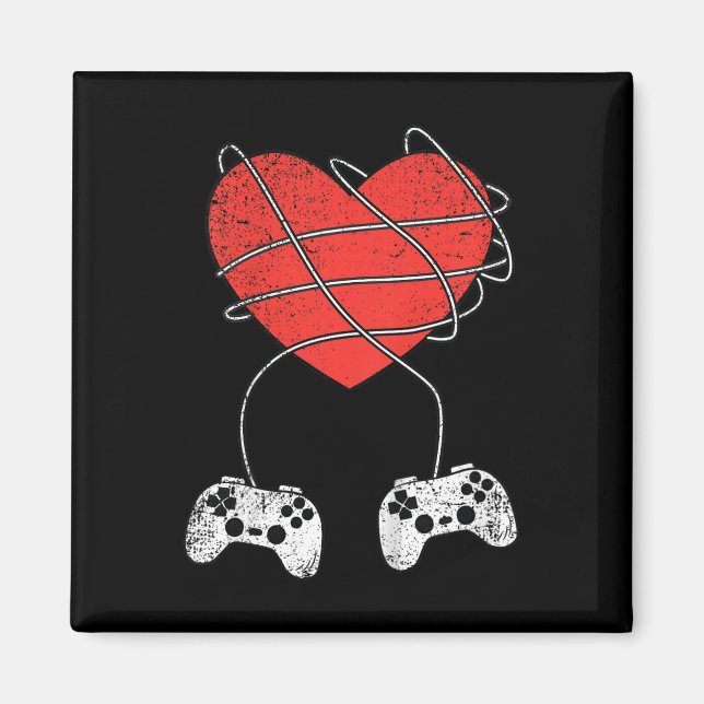 Íman Kids Heart Video game Controller Dia de os namorad (Frente)